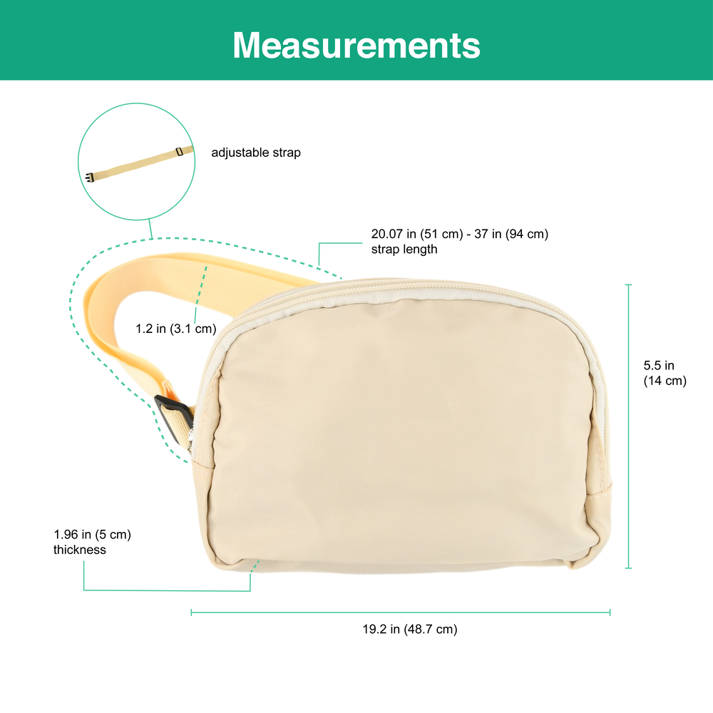 Sublimation Master Belt Bag with Patches Crossbody Belt Bag