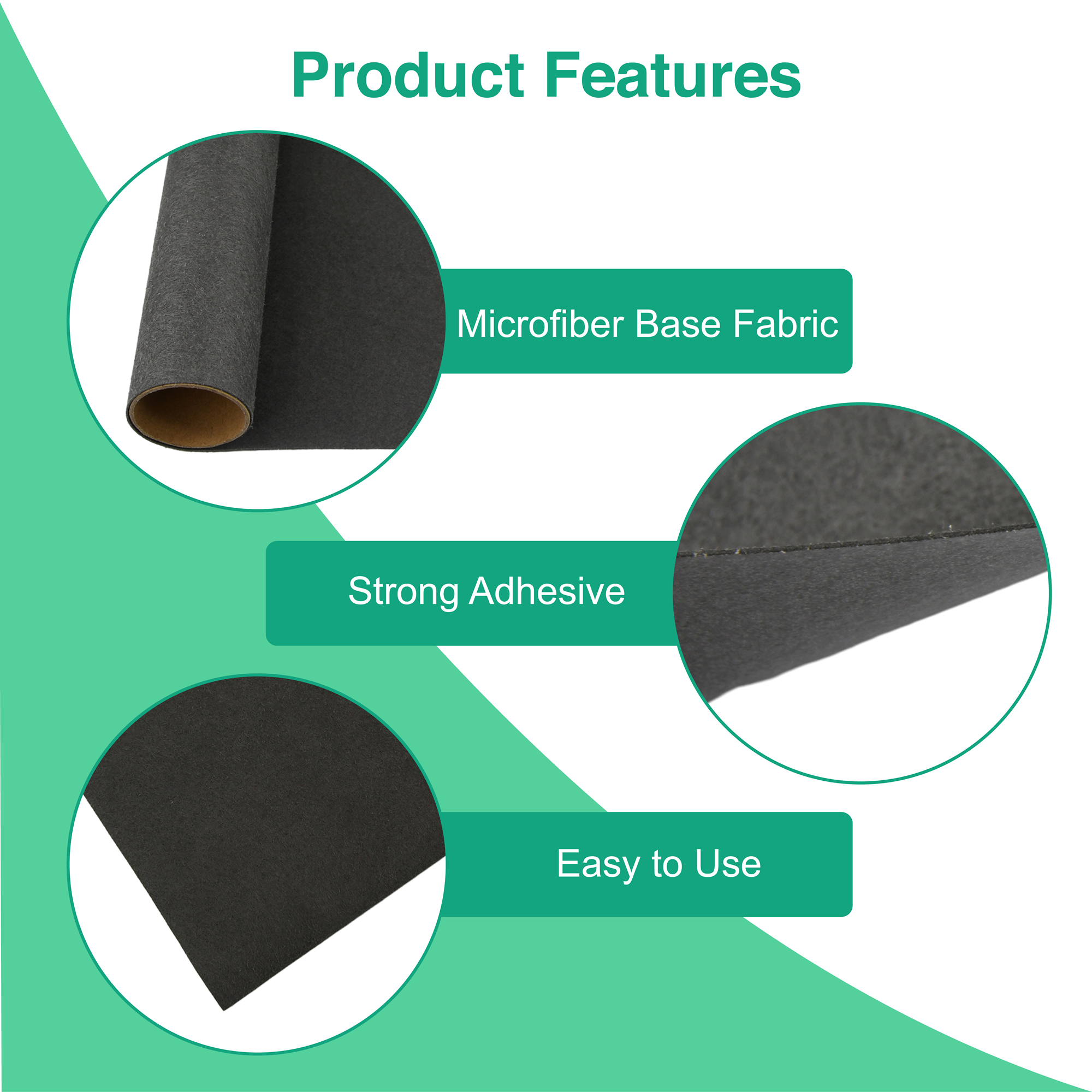 Gray Microfiber Base Fabric with Heat-Activated Adhesive Film – 0.7mm Thick, 30x30cm Sheet