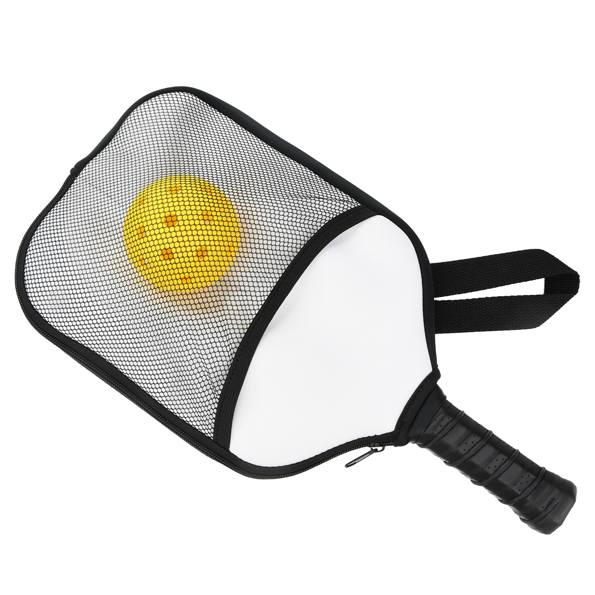 Neoprene Pickleball Paddle Mesh Cover w/ Inner Net Pockets & Strong Handle Grip