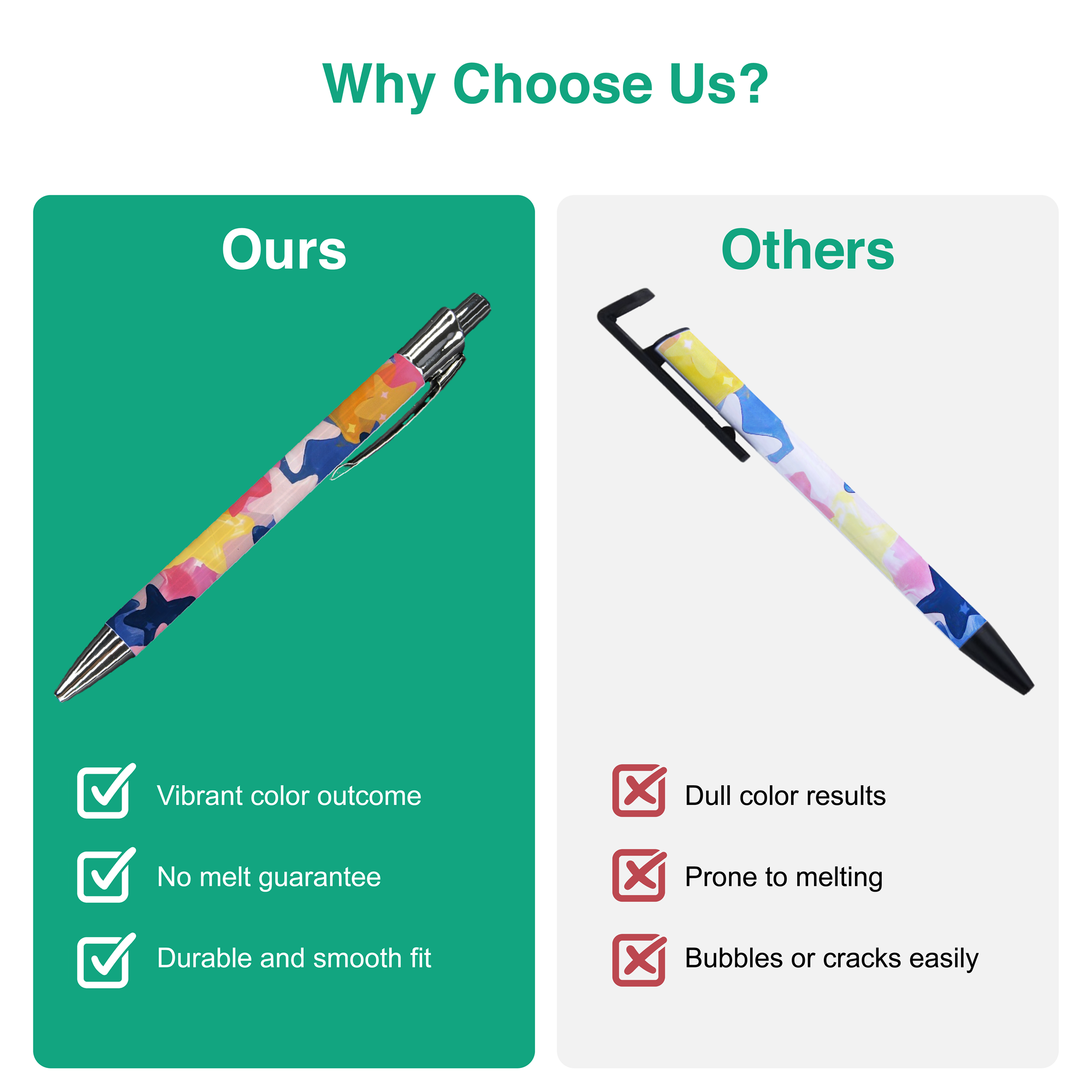 Sublimation Pen Wraps Vibrant Transfer Results