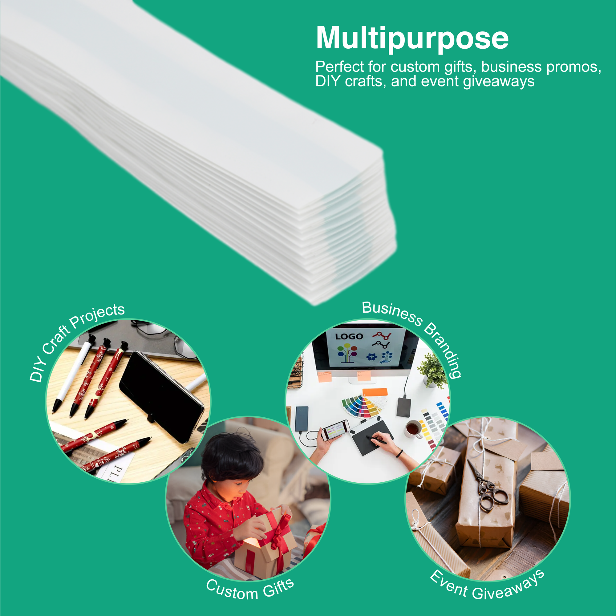 Multipurpose sublimation pen wraps ideal for custom gifts, business promos, DIY crafts, and event giveaways.