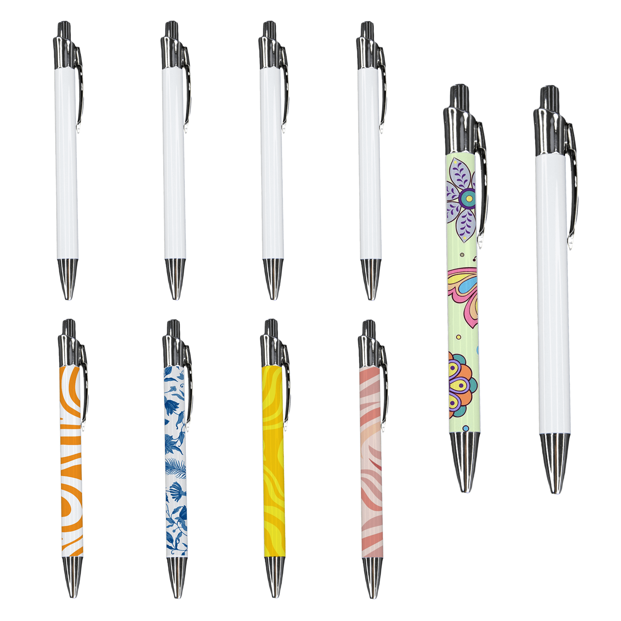 Sublimation Pens-Customizable Aluminum Ballpoint (10 Pens+Wrap)