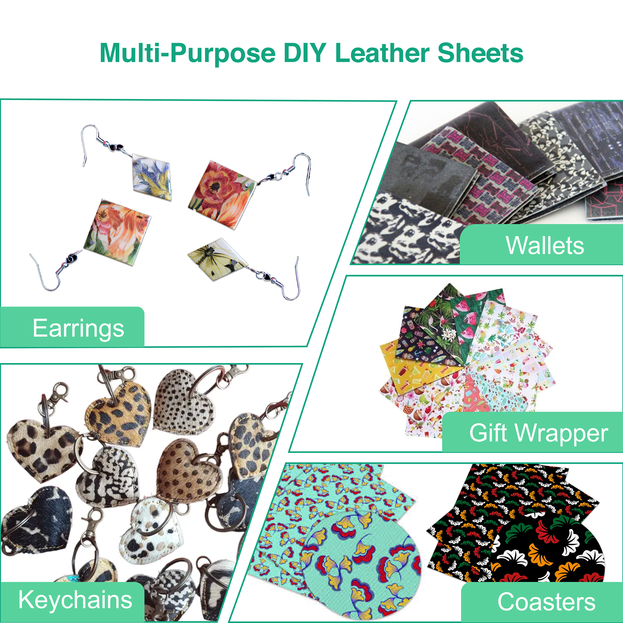 White Blank Sublimation Faux Leather Sheets for Heat Transfer - Not for Laser Cutting
