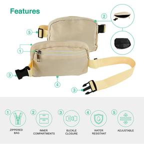 Sublimation Master Belt Bag with Patches Crossbody Belt Bag