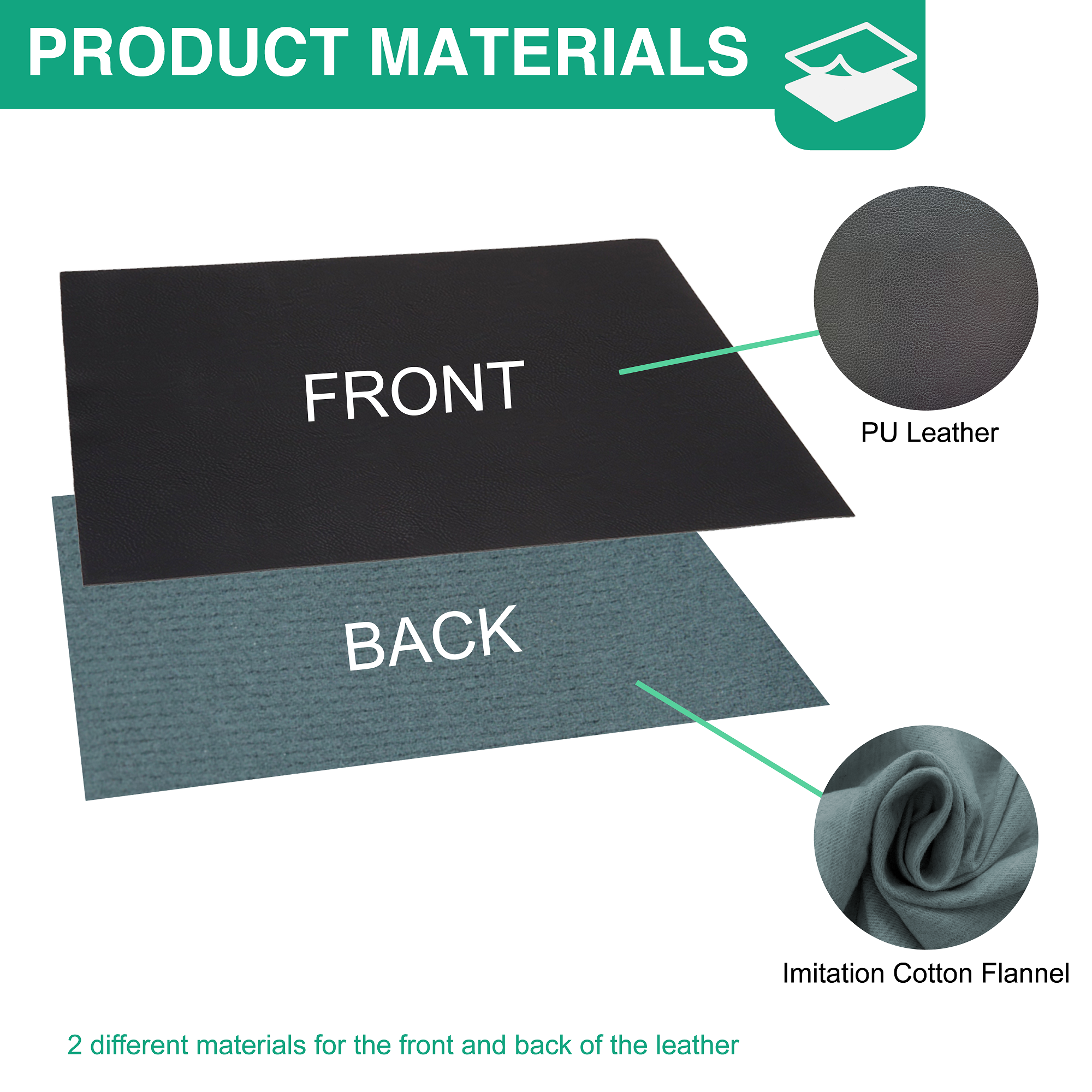 PU Leather Laserable Leatherette Sheets 12x10 inch (8 Available Colors)