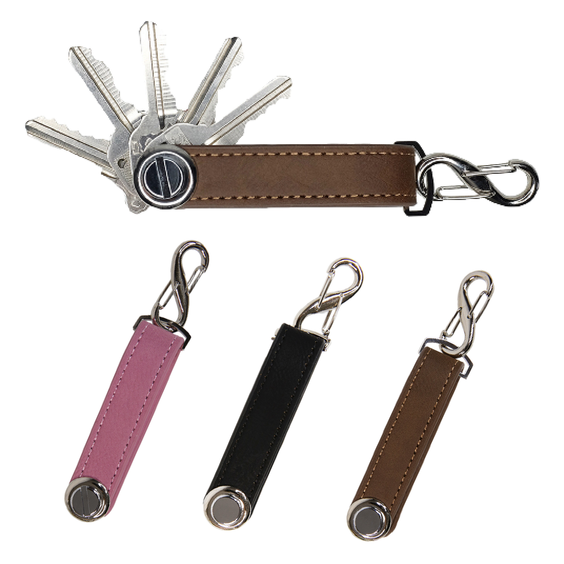 Laserable Leather Key Organizer/Holder (Black, Brown, and Pink)