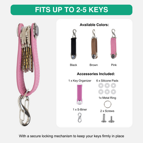 Laserable Leather Key Organizer/Holder (Black, Brown, and Pink)