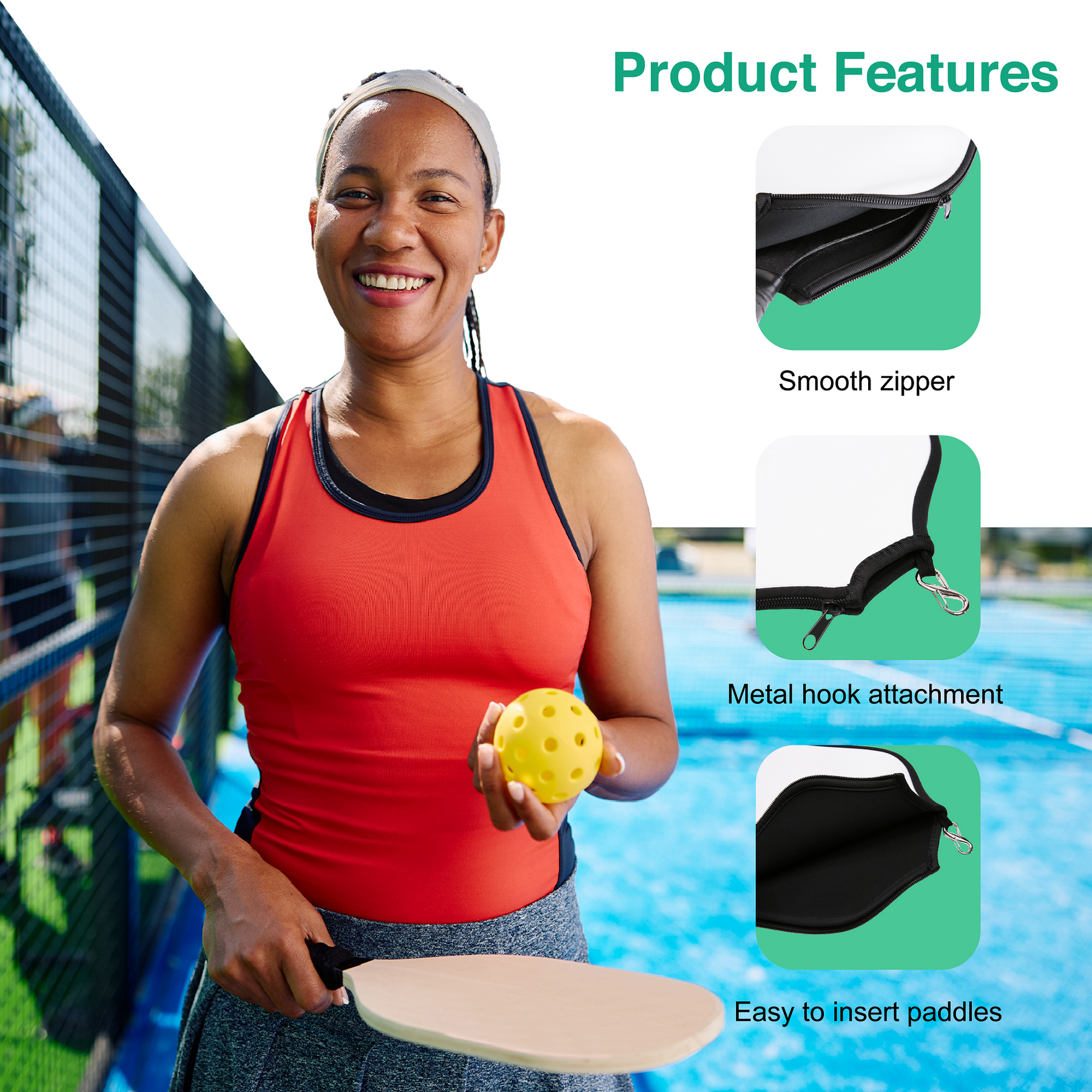 Sublimation Neoprene Cover/Case for Pickleball Paddle