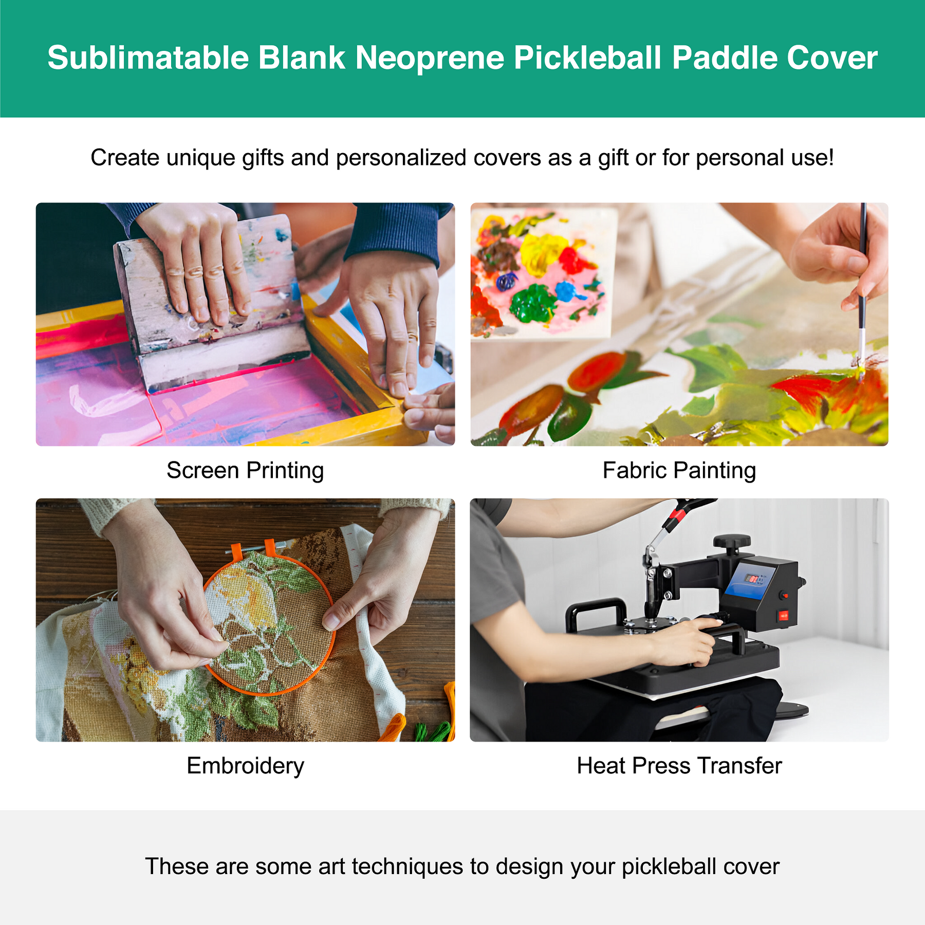 Sublimation Neoprene Cover/Case for Pickleball Paddle