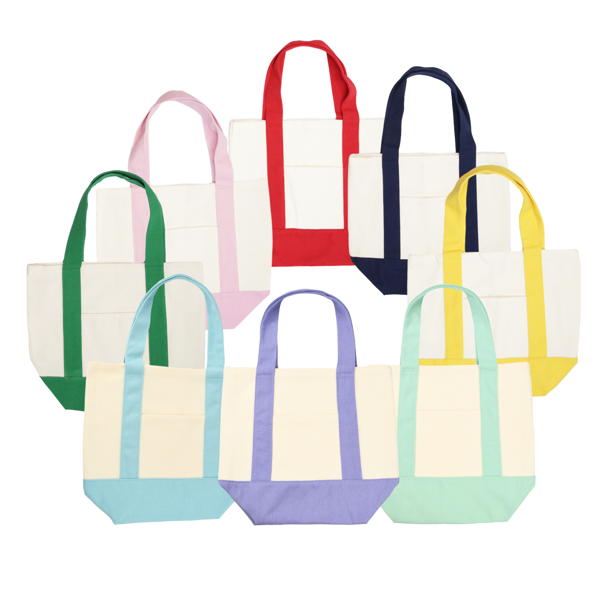 Sublimatable 16oz Mini Canvas Tote Bag w/ External Pocket (8 Colors)