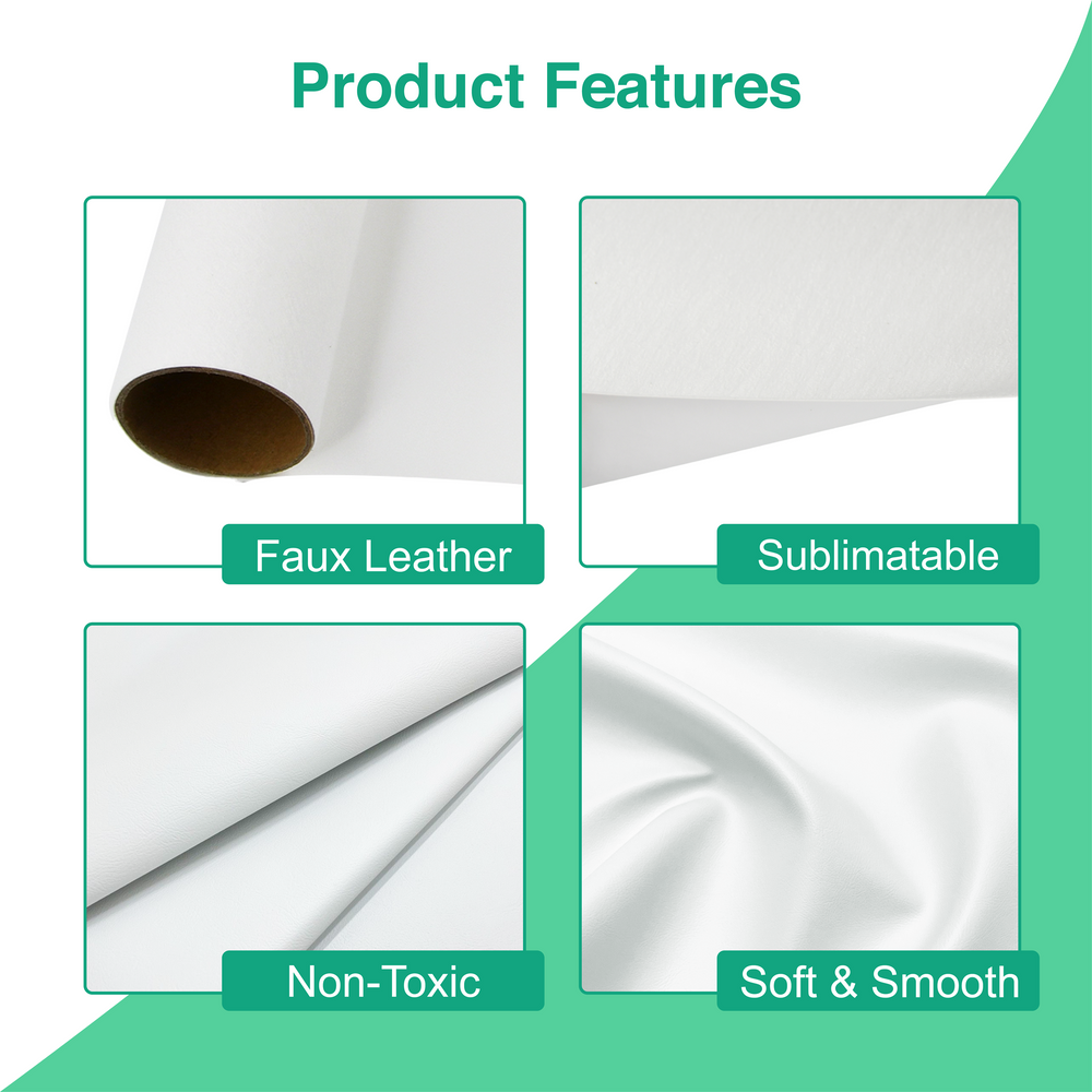White Blank Sublimation Faux Leather Sheets for Heat Transfer - Not fo