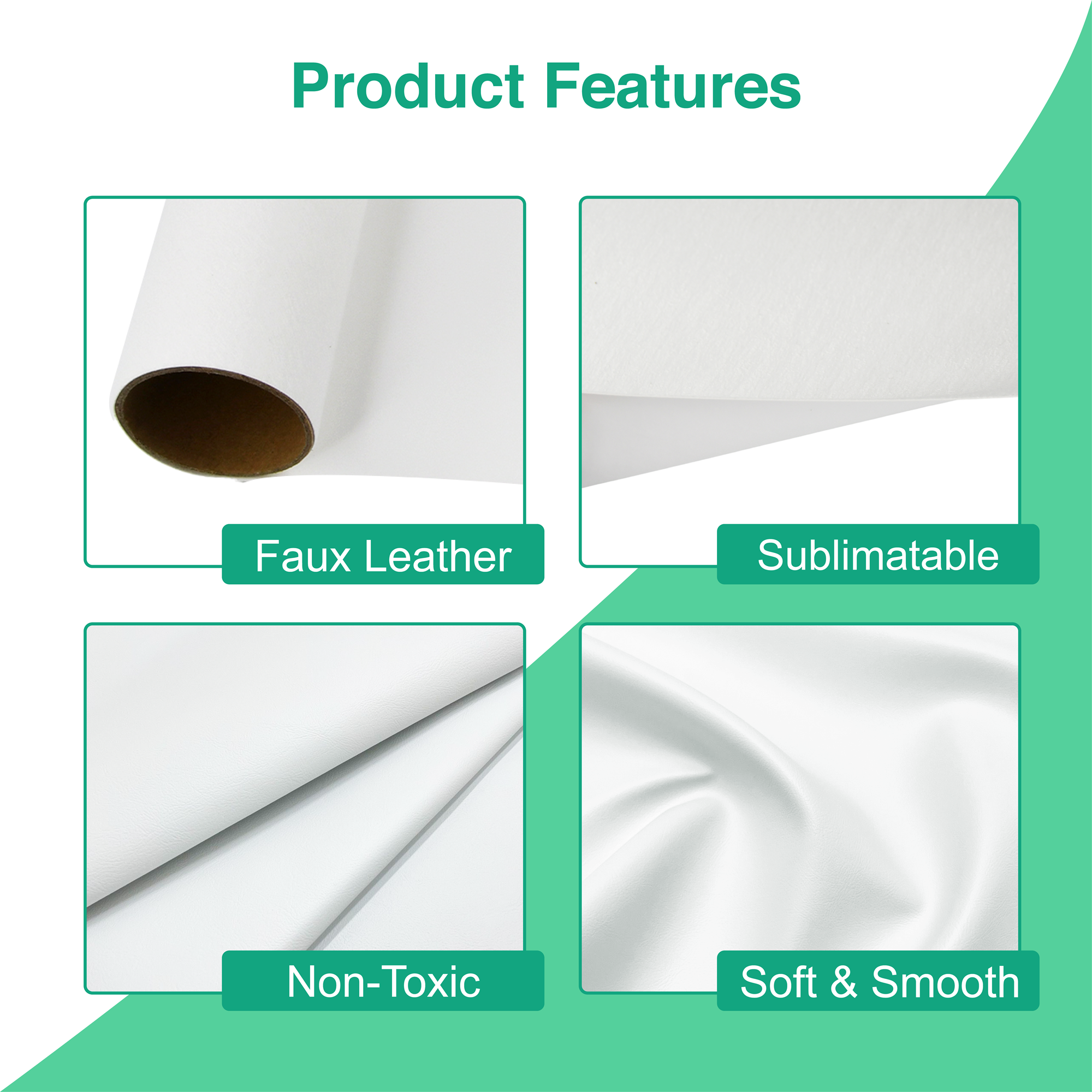 White Blank Sublimation Faux Leather Sheets for Heat Transfer - Not for Laser Cutting