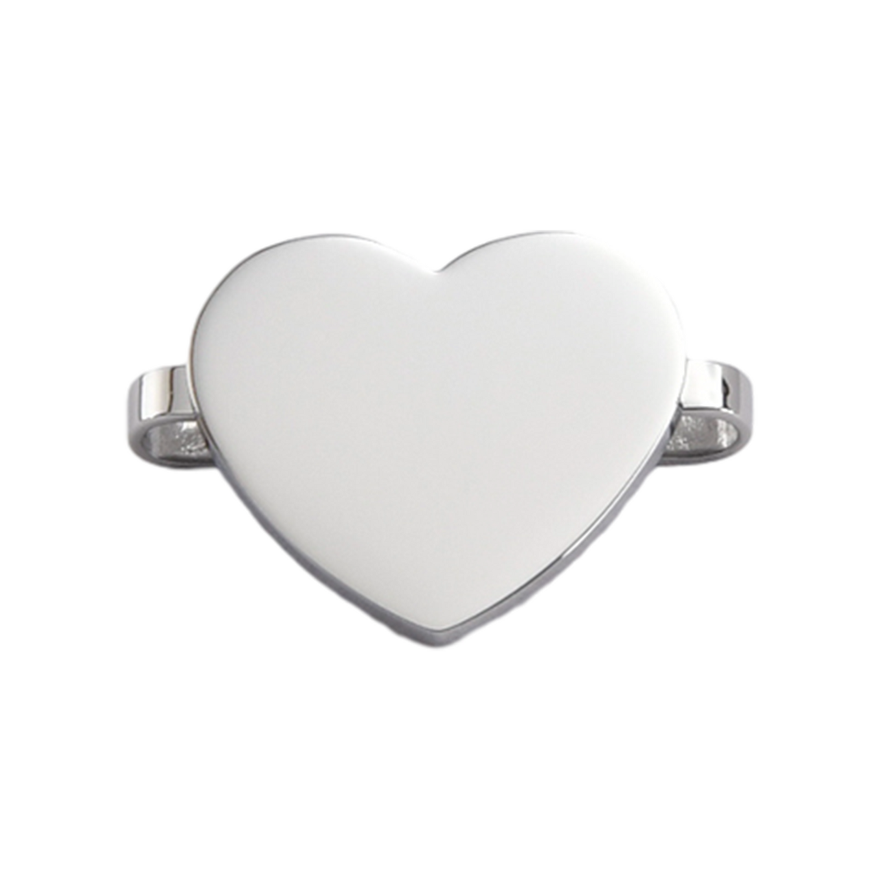 Laserable Heart and Oval Stainless Steel Watch Charm for Silicone Smartwatch IOS Band