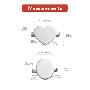 Laserable Heart and Oval Stainless Steel Watch Charm for Silicone Smartwatch IOS Band