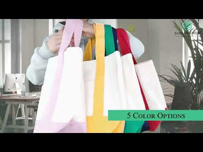 Sublimatable 16oz Mini Canvas Tote Bag w/ External Pocket (5 Colors)